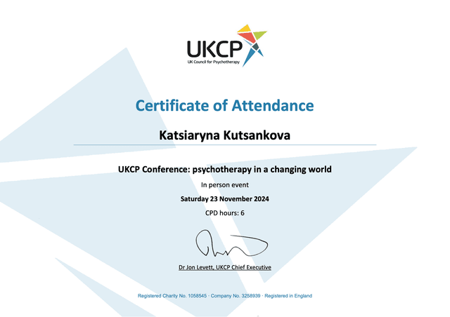 UKCP Certificate